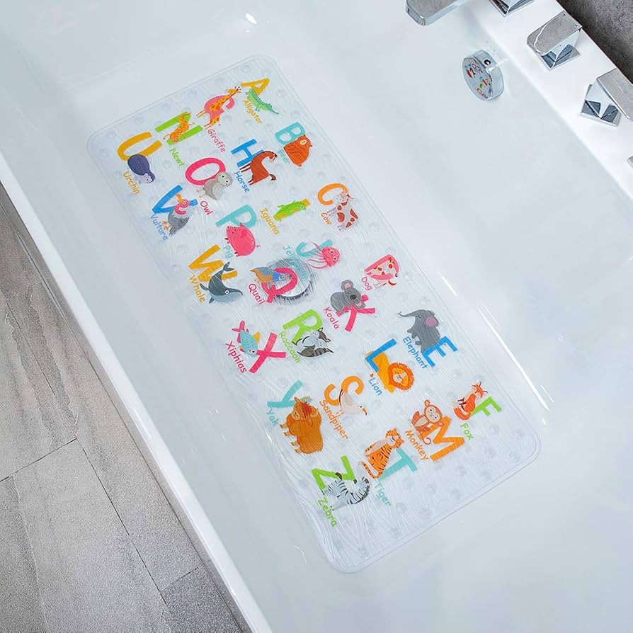 BeeHomee Cartoon Non Slip Bathtub Mat for Kids - 35x16 Inch XL Large Size Anti Slip Shower Mats f... | Amazon (CA)