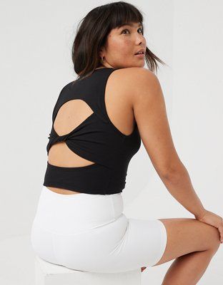OFFLINE By Aerie Thumbs Up Twist Back Tank Top | Aerie