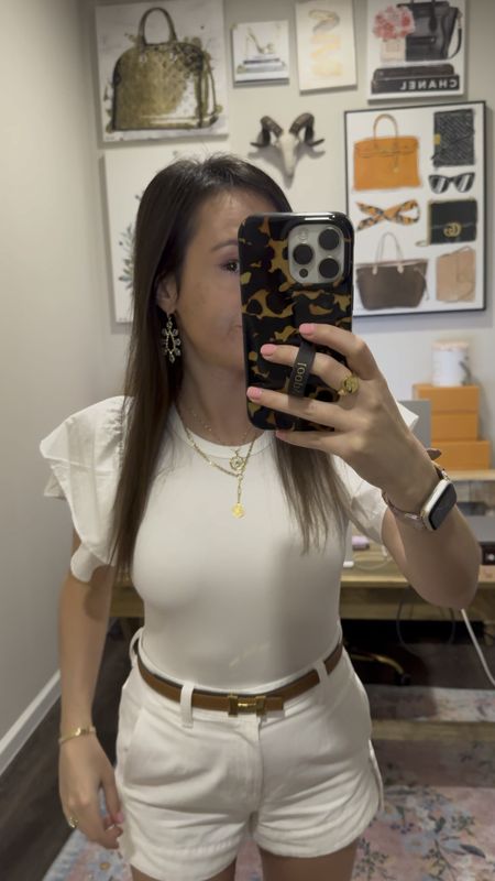 Amazon white bodysuit (so soft and comfortable!) with white denim shorts (sized up to 26) and Kendra Scott earrings 



#LTKfindsunder50 #LTKfindsunder100 #LTKSeasonal