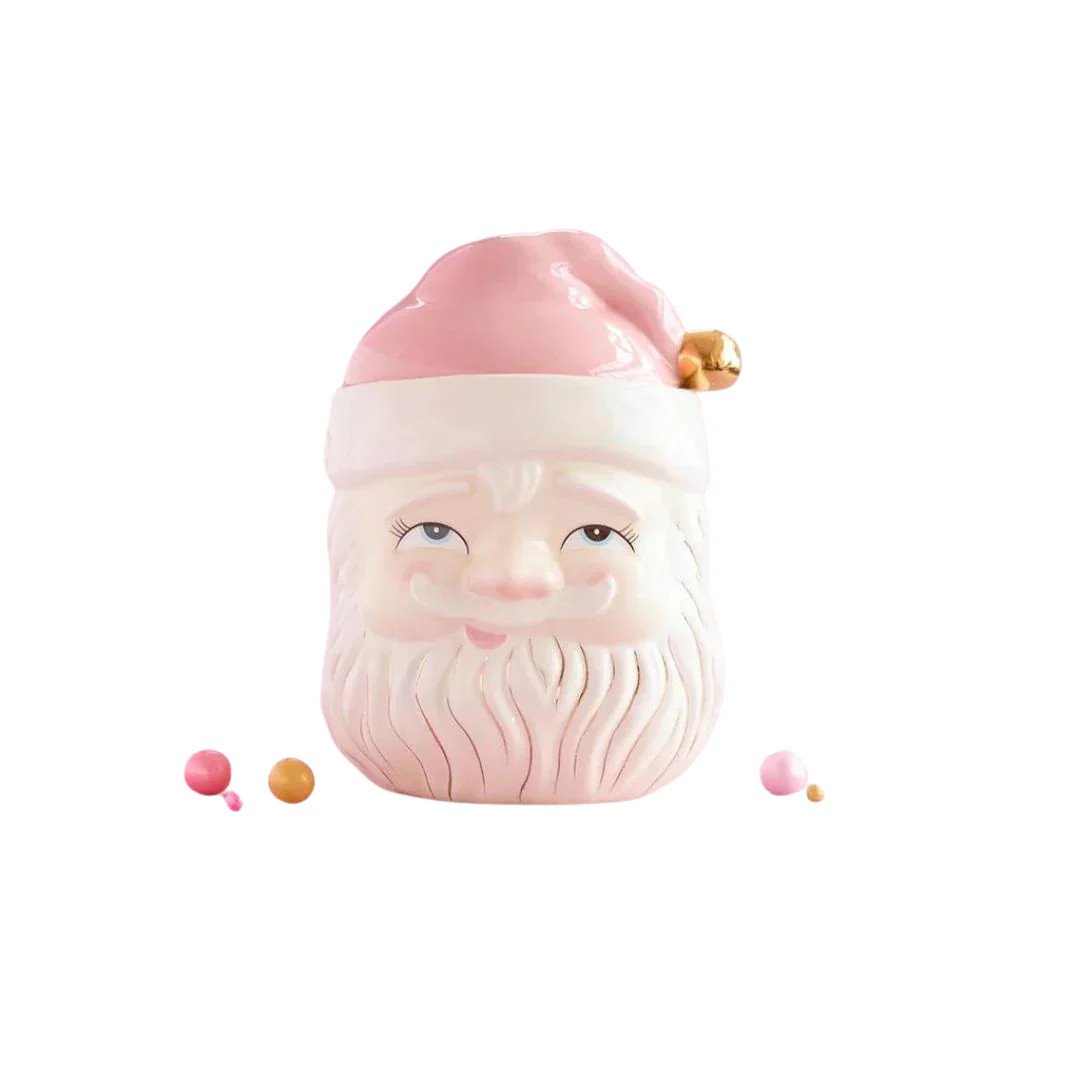 Pink Papa Noel Cookie Jar | Pink Antlers