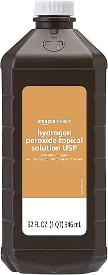 Amazon Basics Hydrogen Peroxide Topical Solution USP, First Aid Antiseptic for Cuts, Scrapes and ... | Amazon (US)