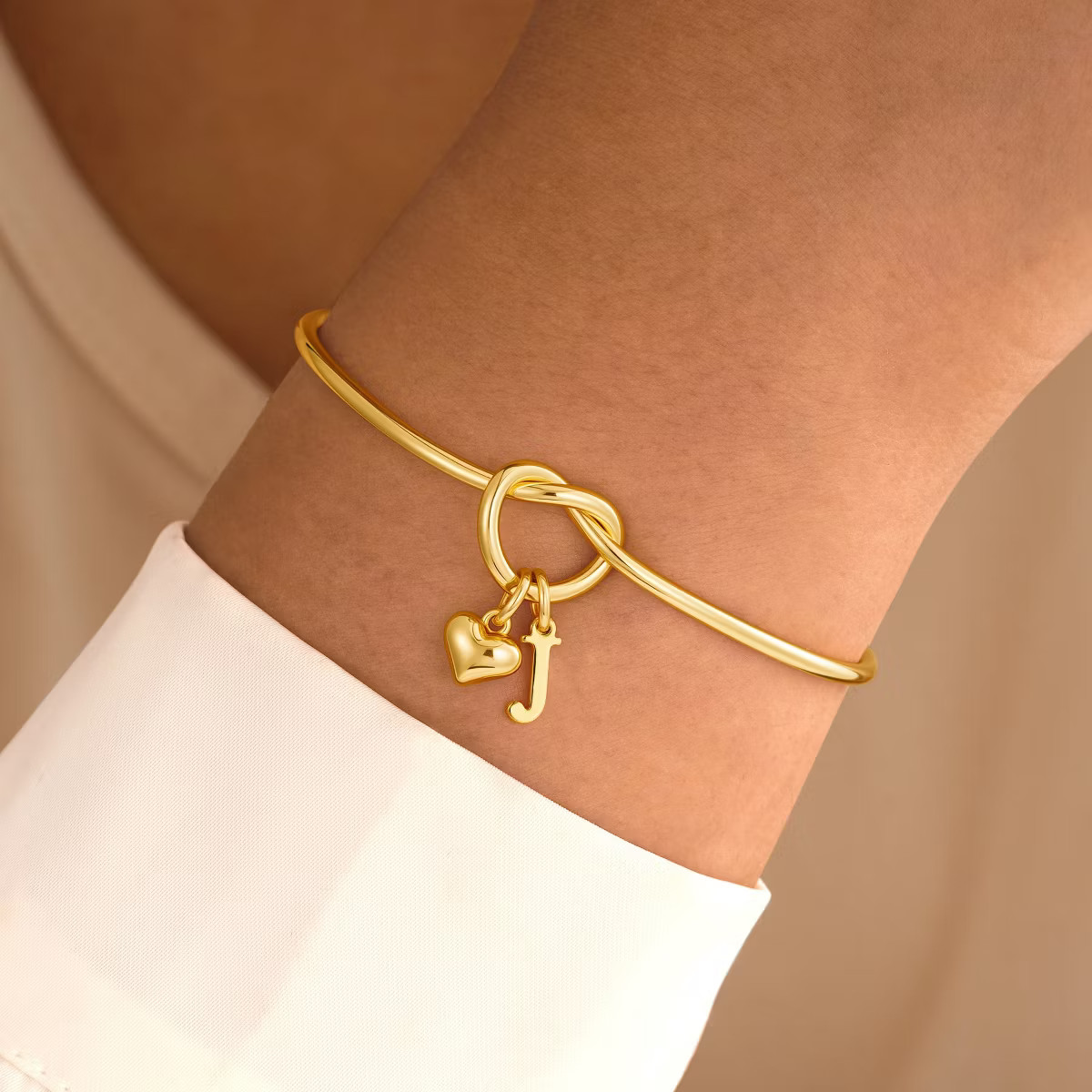 Turandoss 18K Gold Initial Bracelets for Women Girls - Dainty Heart Charm Bracelet, Knot Bridesma... | Target