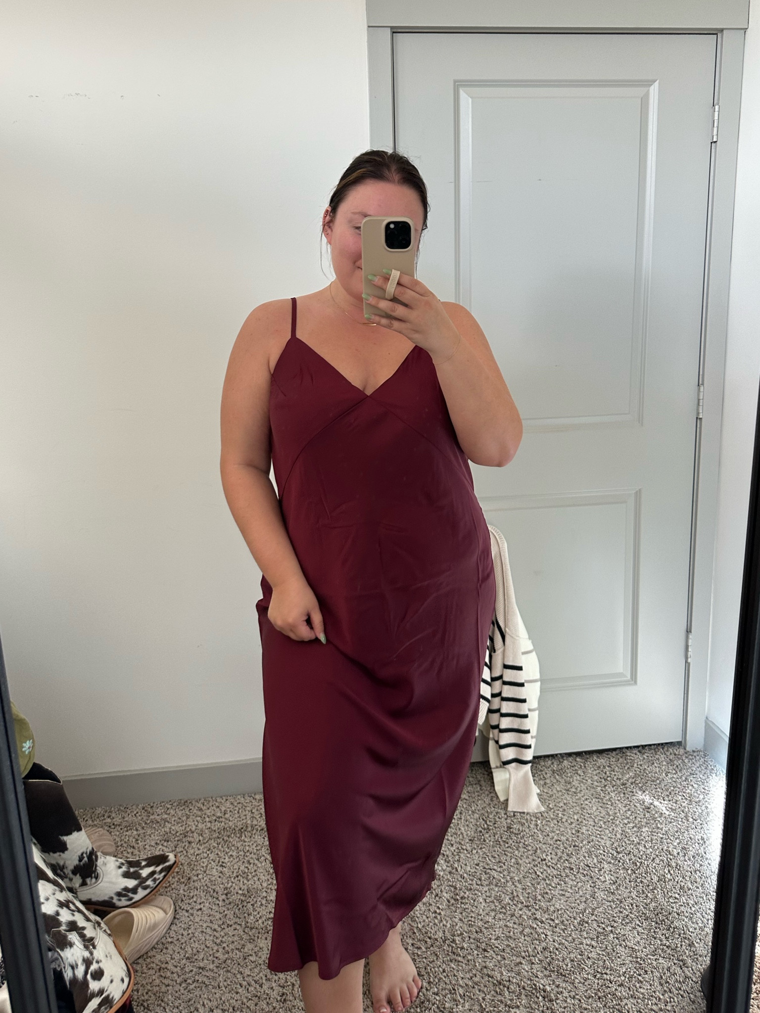 Satin midi dress for fall wedding guest dress or holiday party dress this season!! Wearing size XXL

#LTKfindsunder50 #LTKsalealert #LTKplussize