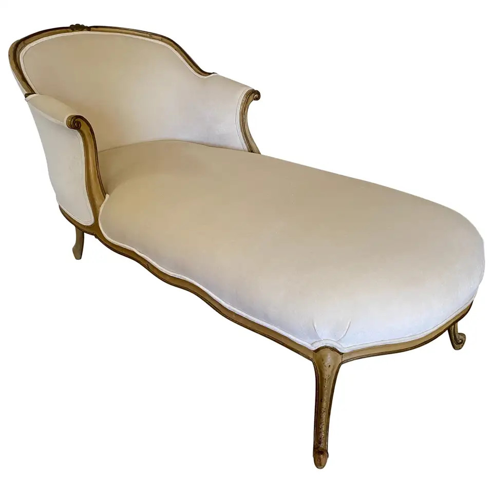 French Louis VX Provincial Style Chaise Lounge | 1stDibs