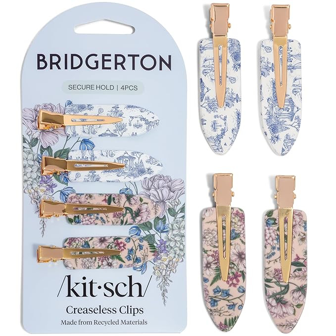 Bridgerton x Kitsch Creaseless Hair Clips for Women - No Crease, No Bend Hair Clips for Styling, ... | Amazon (US)