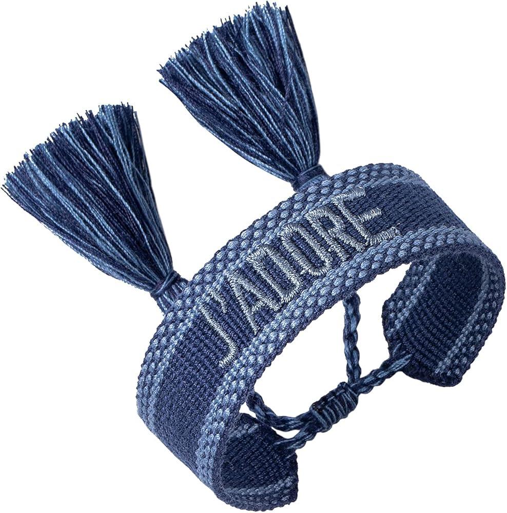 Knitted Word Adjustable Bracelets for Women Girls Woven Friendship Wrap Bracelets | Amazon (US)