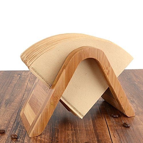 Bamboo Coffee Filter Holder Coffee Paper Storage Rack Coffee Filter Paper Container Stand Size 4 Fil | Amazon (US)