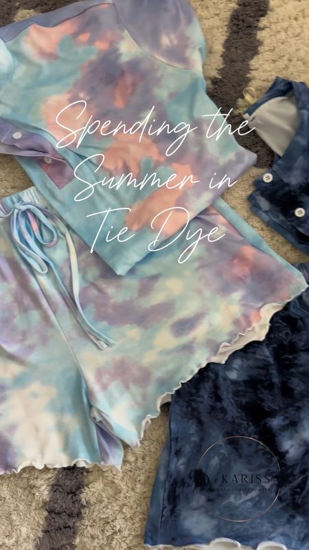 Spending the summer lounging in tie dye 
💙 comfortable and soft sets to lounge, travel and sleep in

#LTKVideo #LTKFindsUnder50 #LTKHome