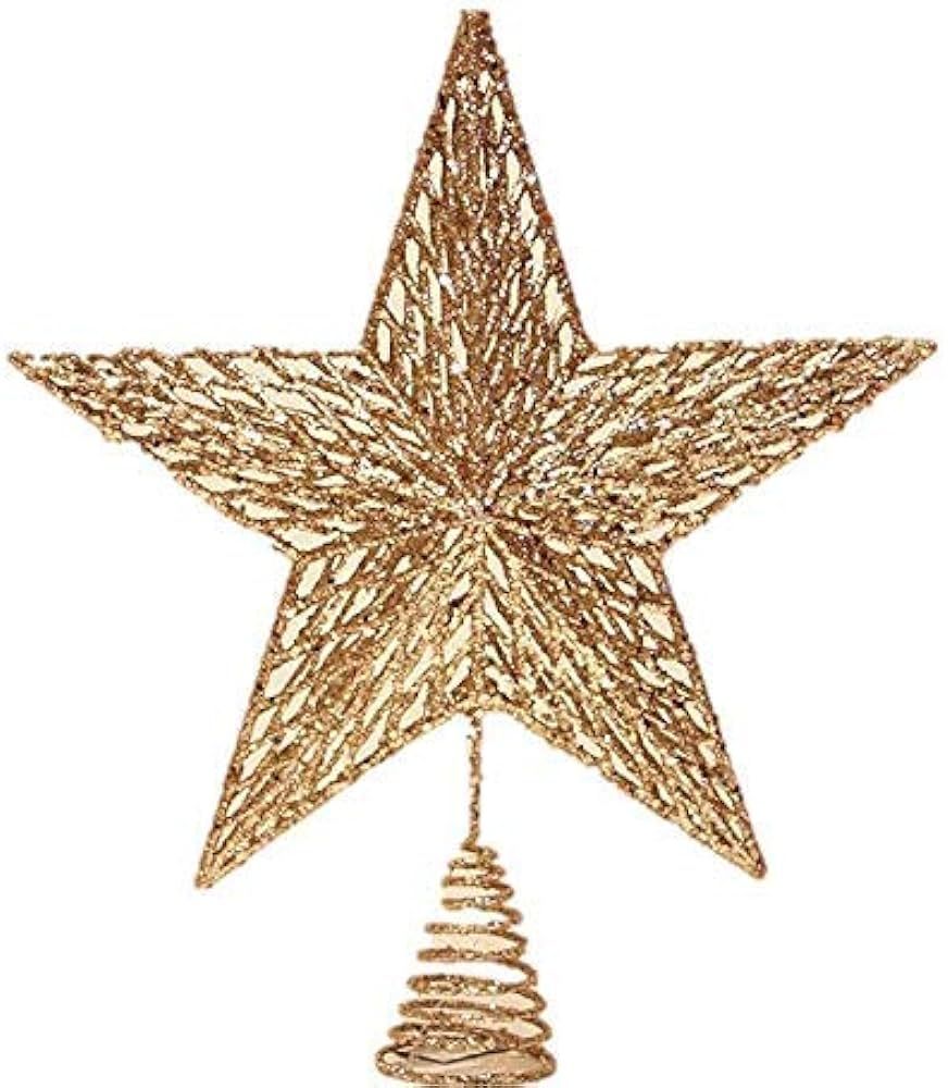 Gisela Graham Christmas White Gold Colour Glitter Tree Top Star Topper 32cm | Amazon (UK)
