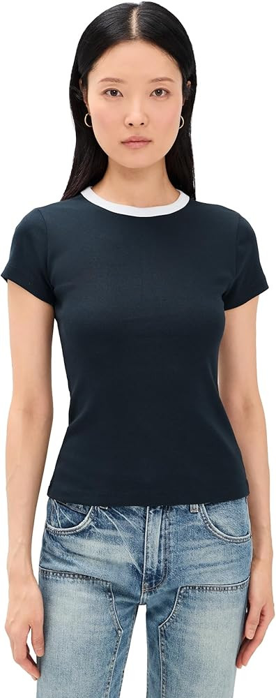 Madewell Women's Ribbed Short Sleeve Crew Neck Tee with Center Back | Amazon (US)