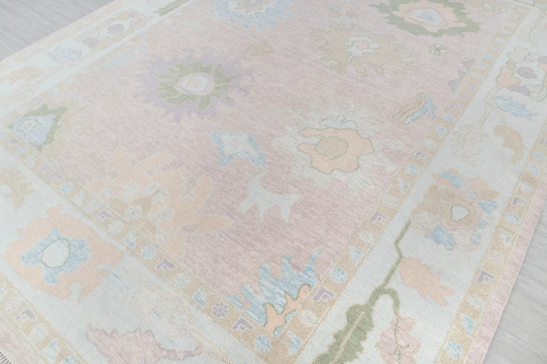 Light Pink Light Blue Muted Modern Oushak Rug Premium Wool - Etsy | Etsy (US)