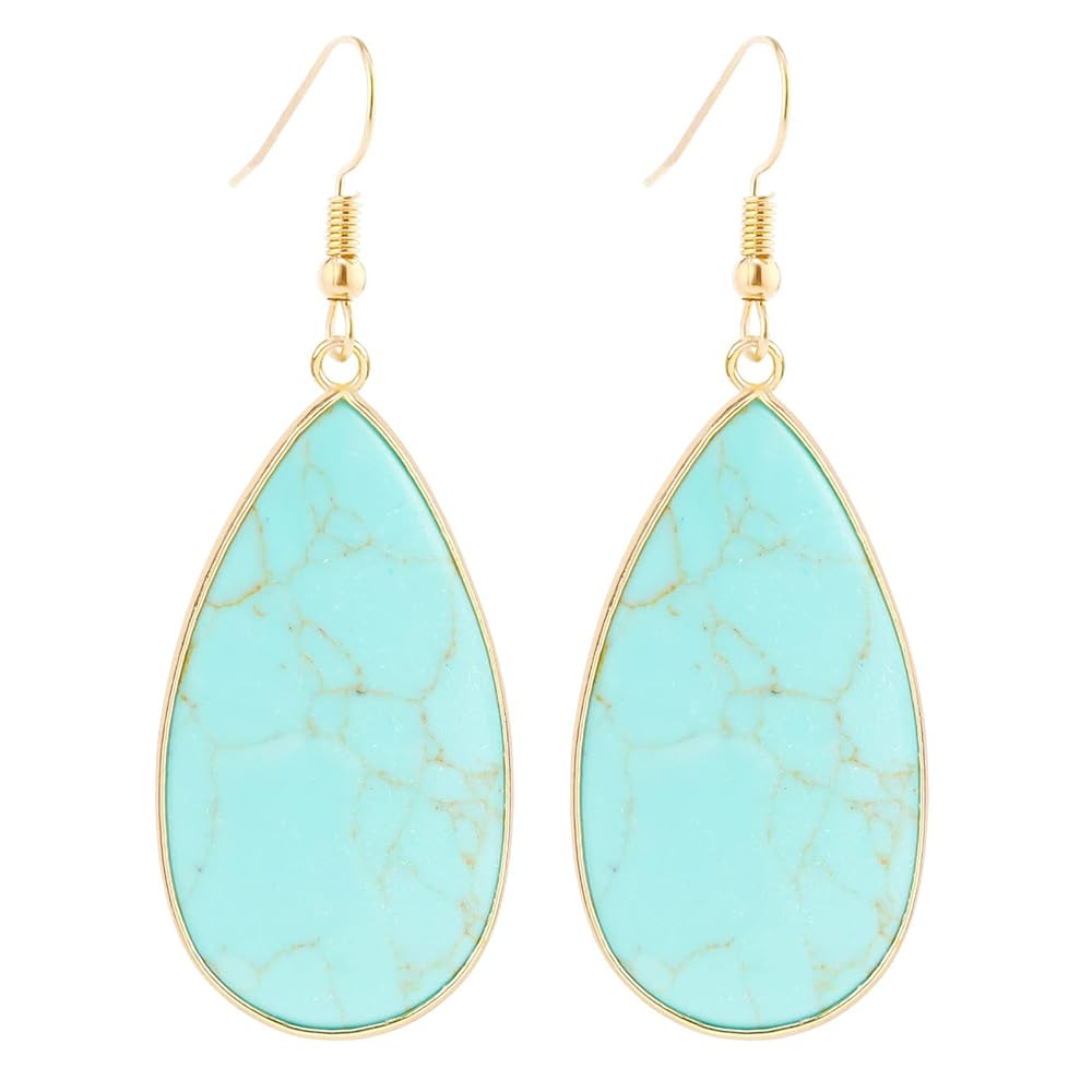 Natural Crystal Healing Stone Earrings Statement Teardrop Dangle Earrings for Women | Amazon (US)