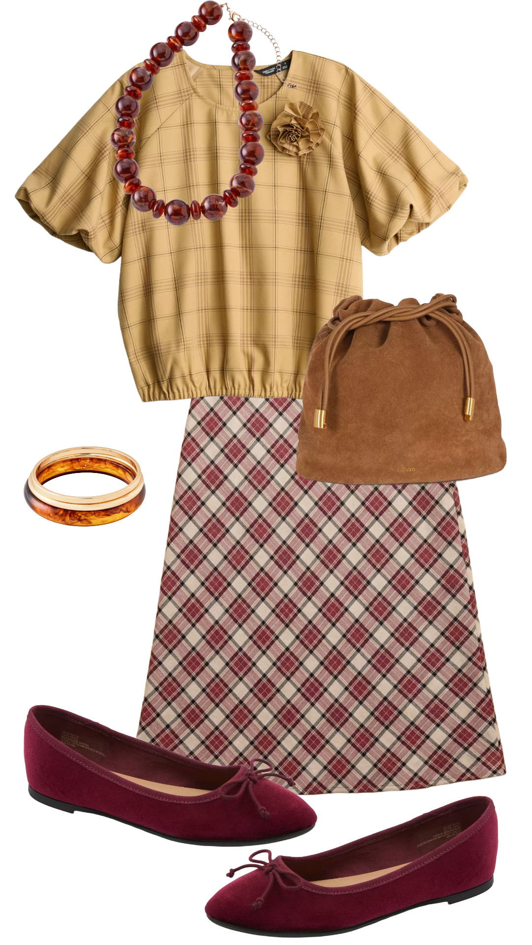 Plaid for fall, but make it a little more interesting! 🍂 I love mixing the tan plaid top with the burgundy plaid skirt, suede bag, and deep red ballet flats. All of those warm fall colors together are SO good.

#PlaidOutfit #FallSkirt #FallFashion #LTKStyle

#LTKgrwm #LTKootd #LTKSeasonal