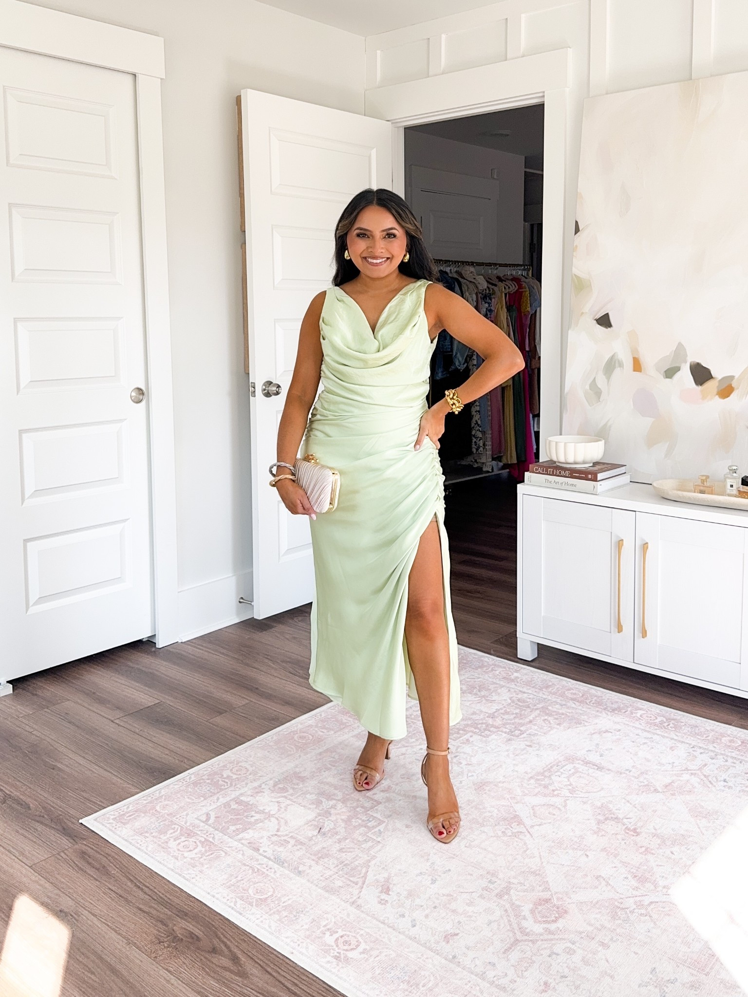 Light green dress size small petite - I sized up a size for room in the hips
Clear heels size 5 TTS


#LTKSpringSale #LTKWedding #LTKPetite