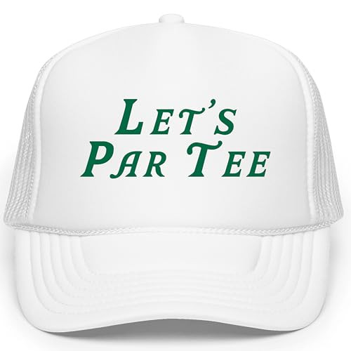 Let's Par Tee Trucker Hat for Men & Women Golf Foam Front Classic 5 Panel Mesh Snapback White Tru... | Amazon (US)