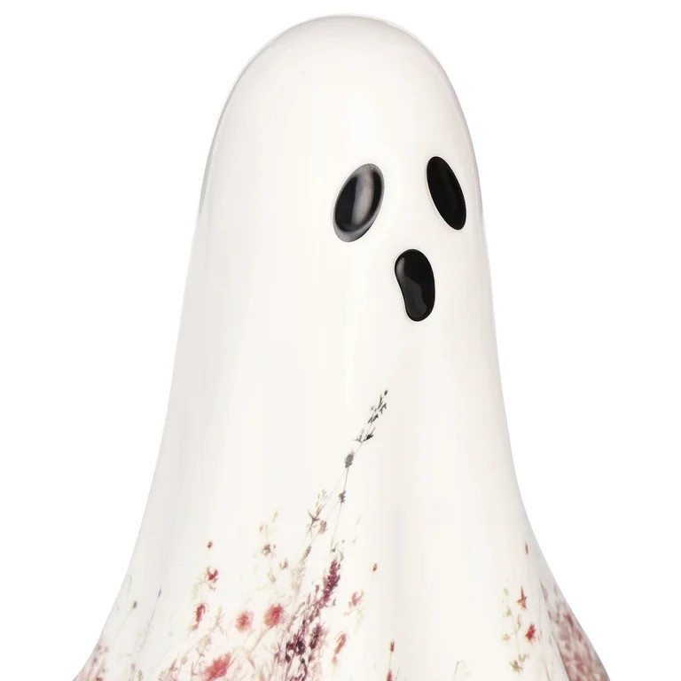 Ceramic Wildflower Ghost Decoration, White, 8.25", Halloween by Way To Celebrate | Walmart (US)