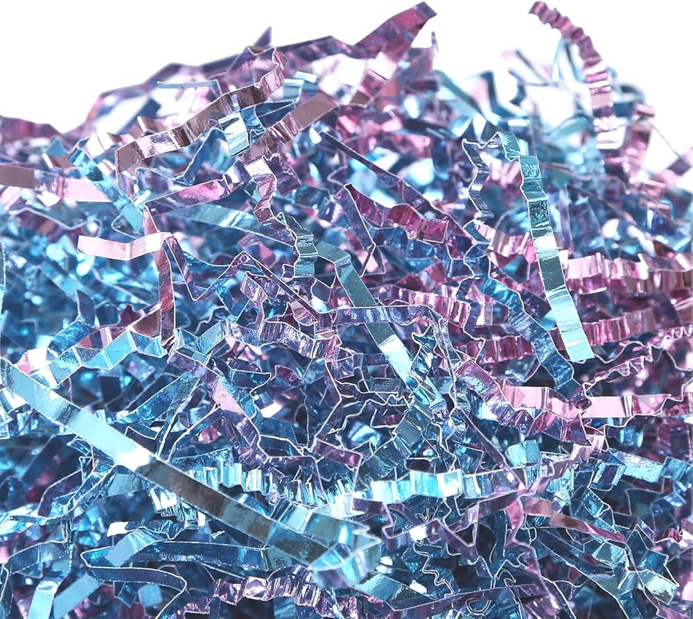 PAPER FAIR 1LB Metallic Purple Blue Crinkle Cut Paper Shredded Filler, Easter Grass Raffia Tissue... | Amazon (US)