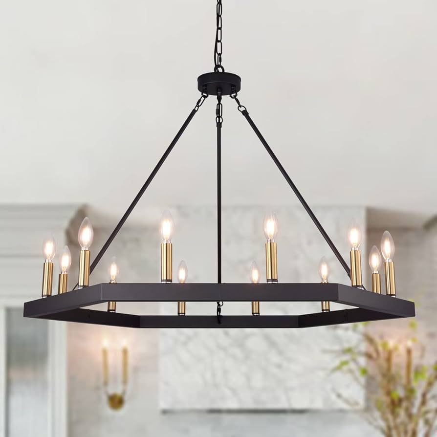 Wellmet 12 Light Large Chandeliers for High Ceilings, Modern Farmhouse Chandelier 40" Diameter, B... | Amazon (US)