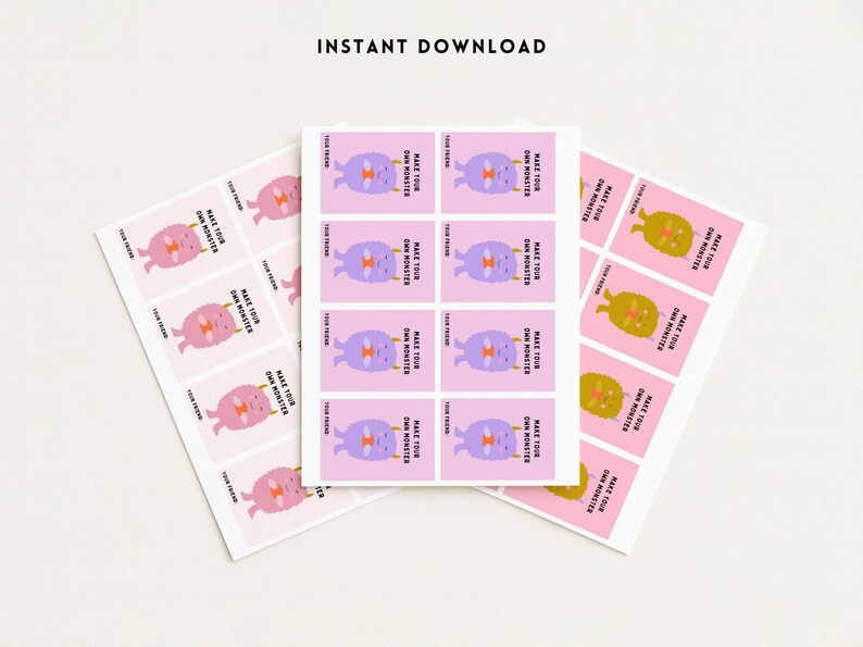 Build Your Own Monster Kit Tags | Printable Halloween Treat Tag, Favor Tags, Boo Basket, Trick or... | Etsy (US)