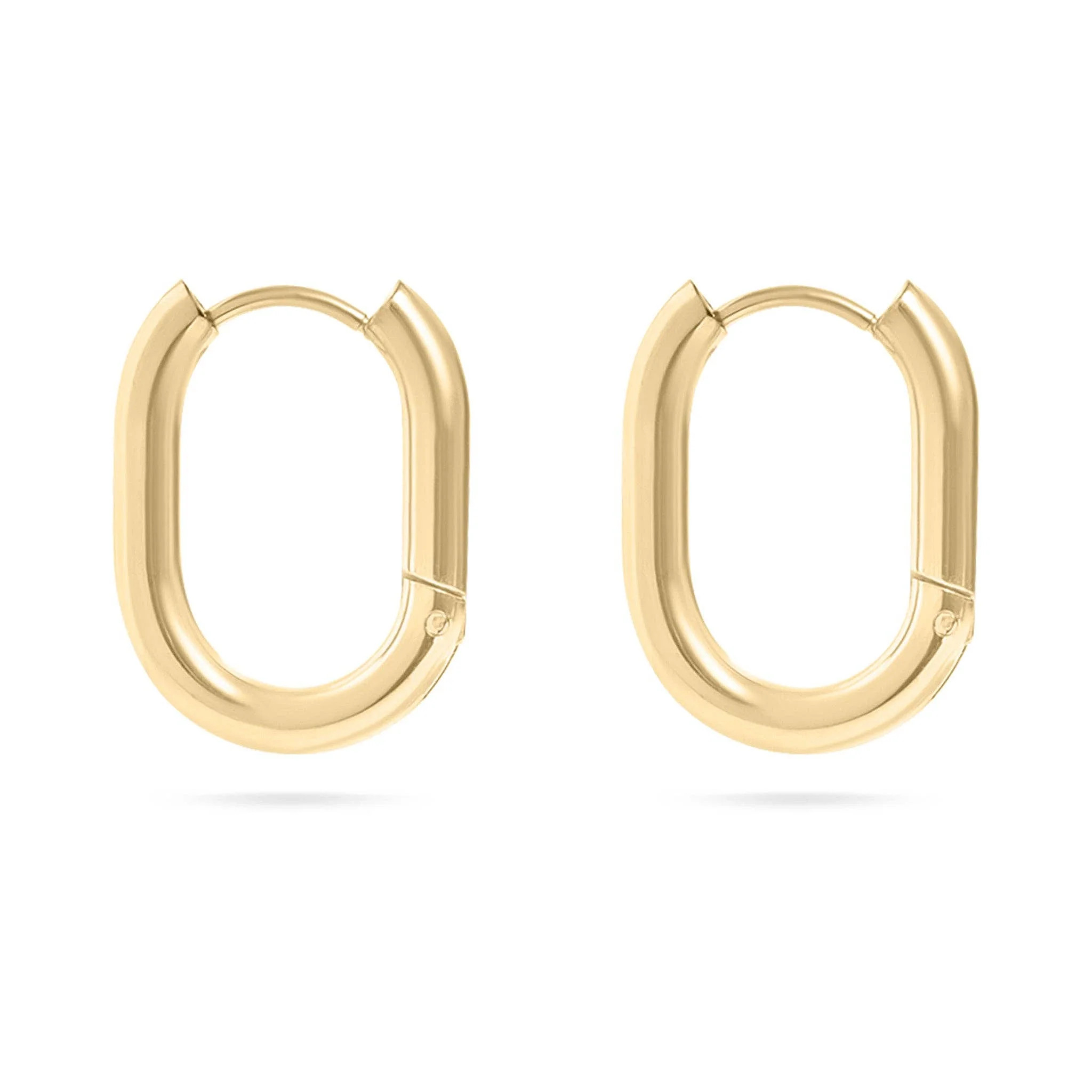 Erin 18k Gold PVD Oval Huggie Earrings | MTT Collective