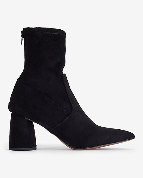 Faux Suede Block Heel Ankle Boots | Express