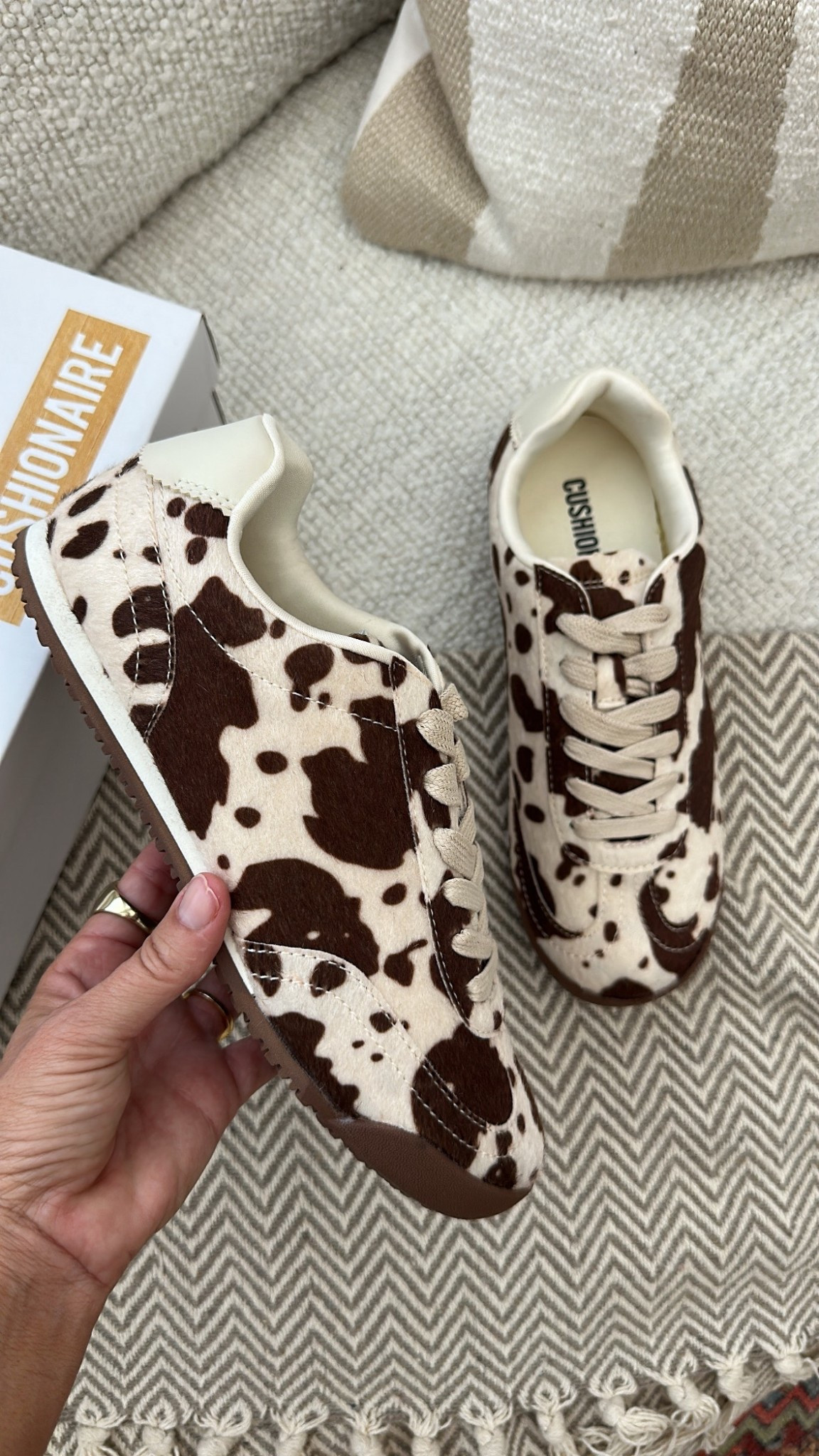 Viral cow print sneakers 

#LTKFindsUnder100 #LTKStyleTip #LTKSeasonal
