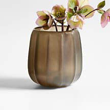 Renata Small Khaki Glass Vase 6" + Reviews | Crate & Barrel | Crate & Barrel