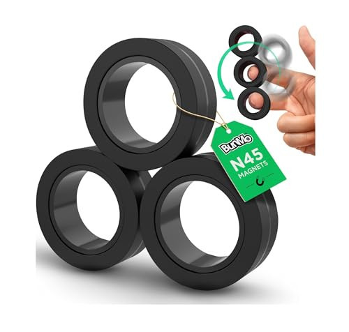 BunMo Easter Basket Stuffers - Fidget Rings - Black Magnetic Rings - Improved N45 Magnets, BPA-Free - Quiet Fidget Toy for Adults & Teens - Easter Basket Stuffers for Adults | Amazon (US)