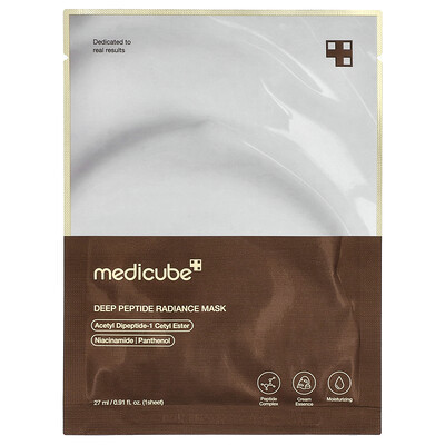 Medicube, Deep Peptide Radiance Beauty Mask, 1 Sheet, 0.91 fl oz (27 ml) | iHerb