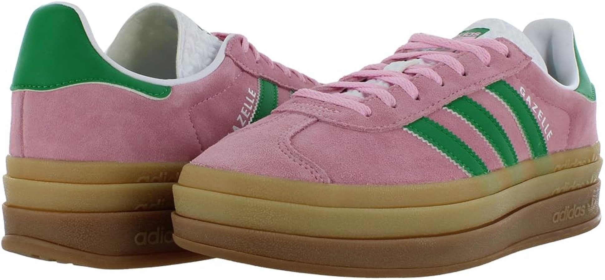 Adidas Women's Gazelle Bold W True pinkGreen/FTWR White 10 US | Amazon (US)
