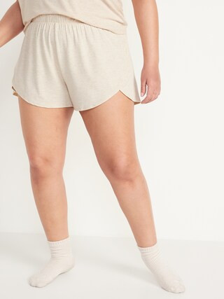 High-Waisted Sunday Sleep Dolphin-Hem Pajama Shorts for Women -- 3-inch inseam | Old Navy (US)