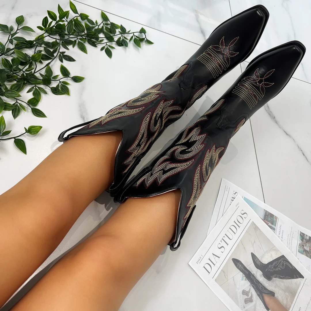 Cowboy Western Black Boots - Etsy Canada | Etsy (US)