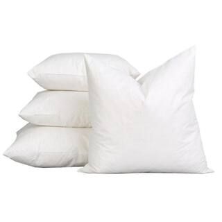 White Solid Down Alternative 22 in. x 22 in. Throw Pillow (Set of 2) | The Home Depot