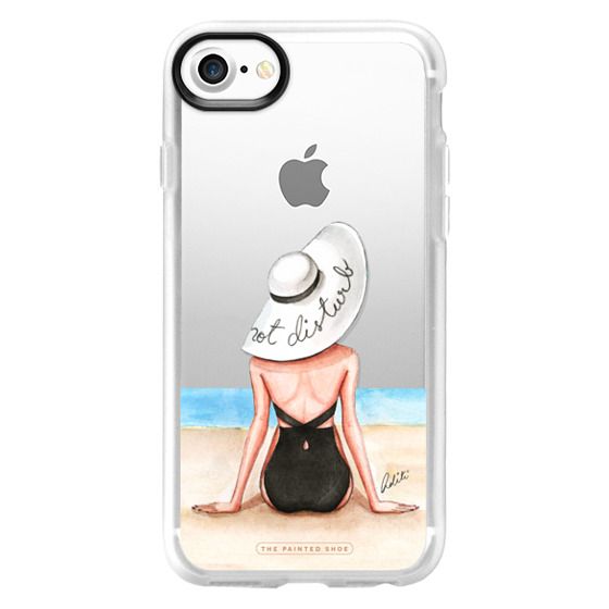 iPhone 7 Plus/7/6 Plus/6/5/5s/5c Case - Beach, Do not Disturb, hat, girl, (Transparent) | Casetify