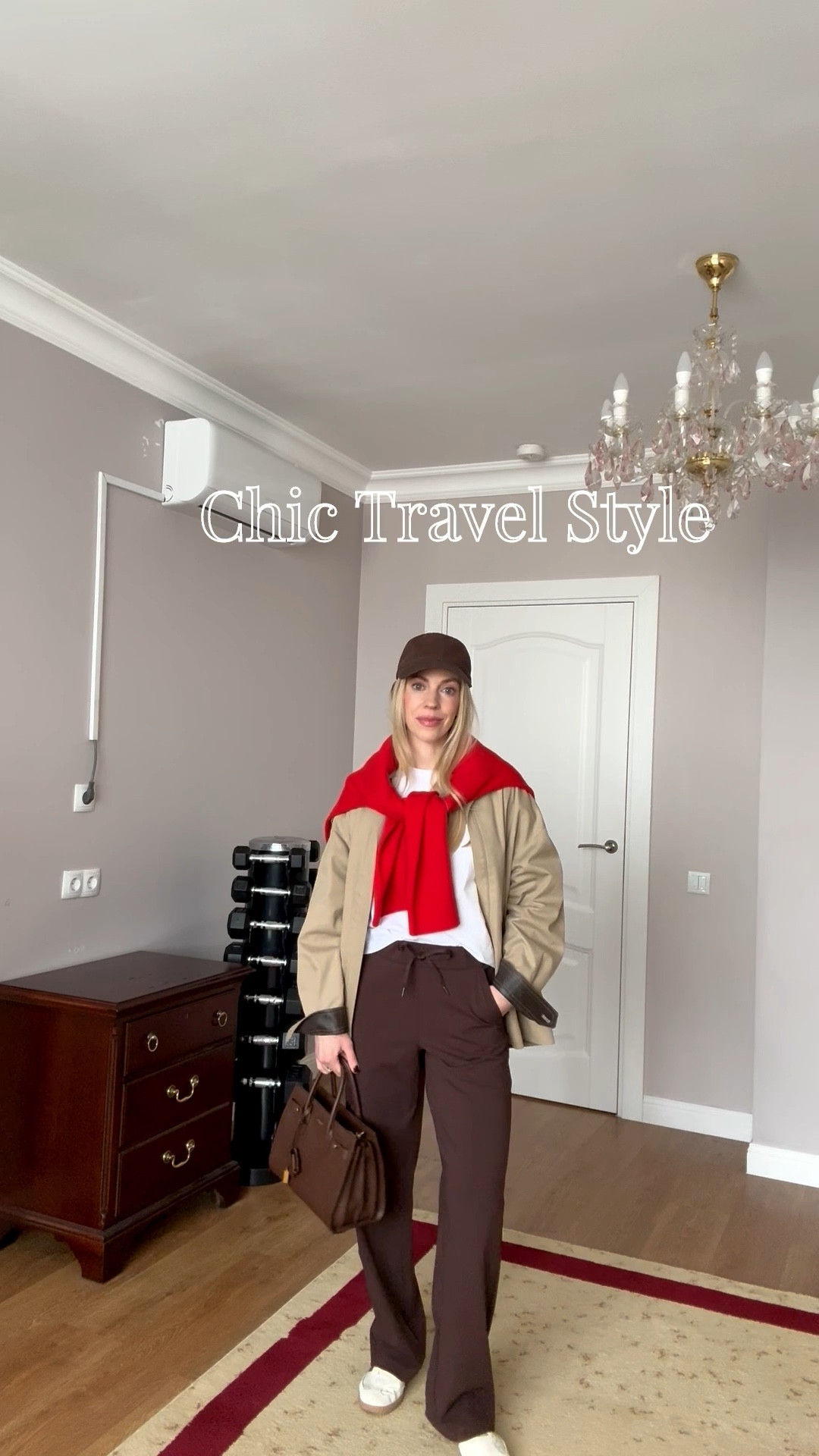 Travel look, airport outfit, trench coat, Amazon chocolate brown joggers, red sweater, travel style trends 

#LTKspring #LTKspringtrends #LTKTravel