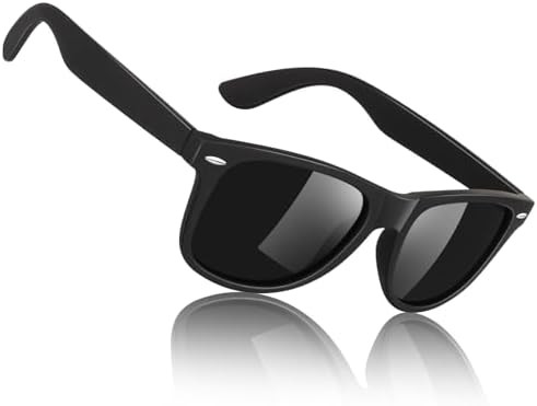 Sunier Polarized Sunglasses for Men and Women, Retro Square Matte Finish UV400 Protection Shades ... | Amazon (US)