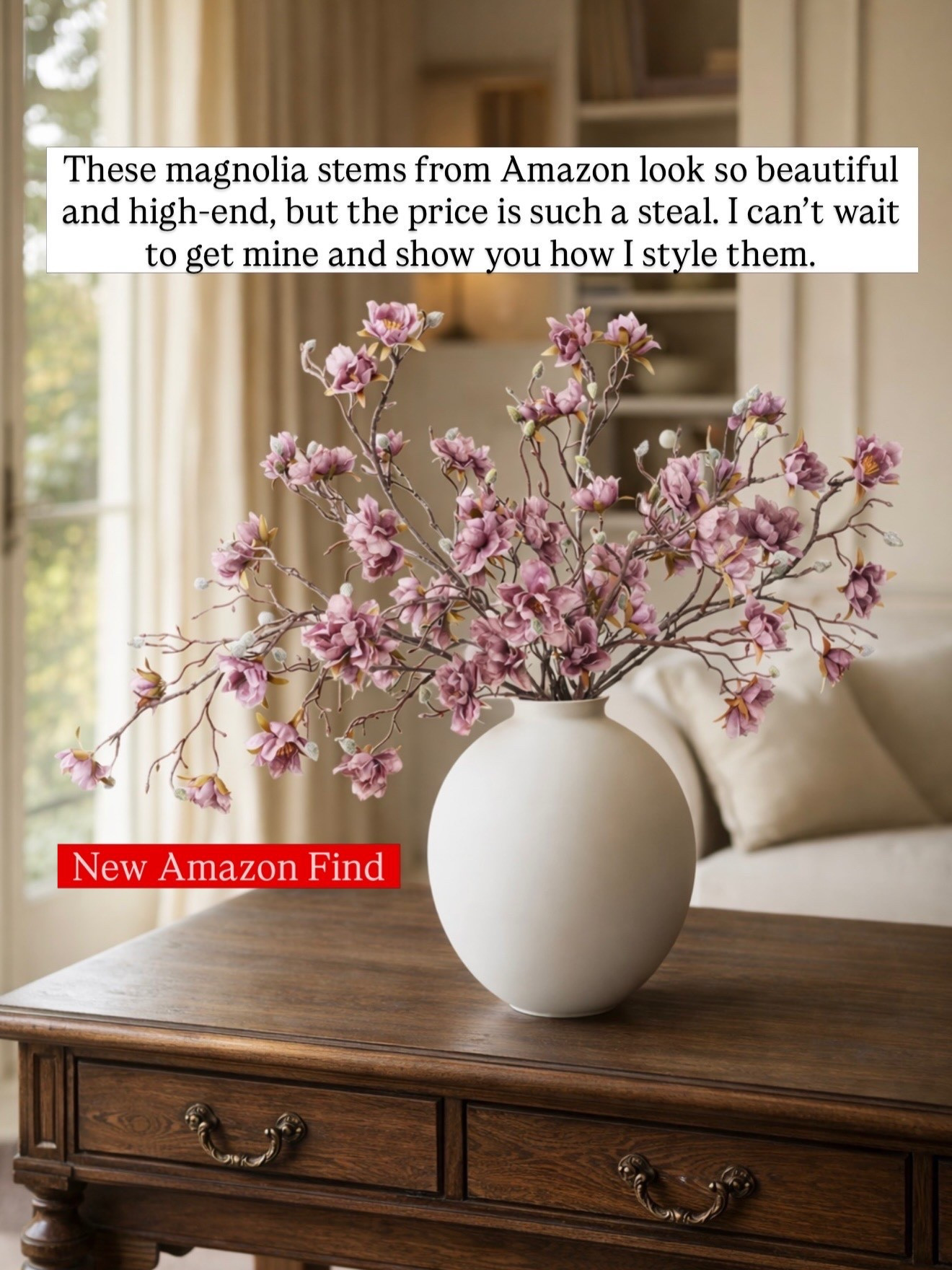 These magnolia stems from Amazon look so beautiful and high-end, but the price is such a steal.

#LTKSaleAlert #LTKHome #LTKSpringSale