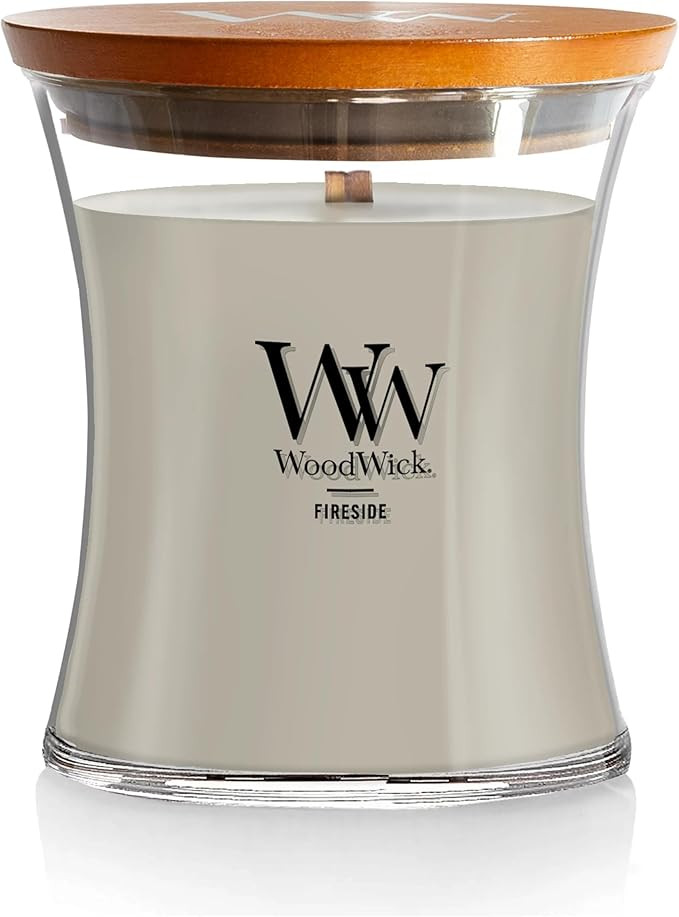 WoodWick Medium Hourglass Candle Fireside Scent Premium Soy Blend Wax Crackles as it Burns Perfec... | Amazon (US)
