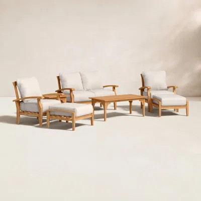 Summerton 7 Piece Teak Sofa Seating Group with Cushions | Wayfair North America