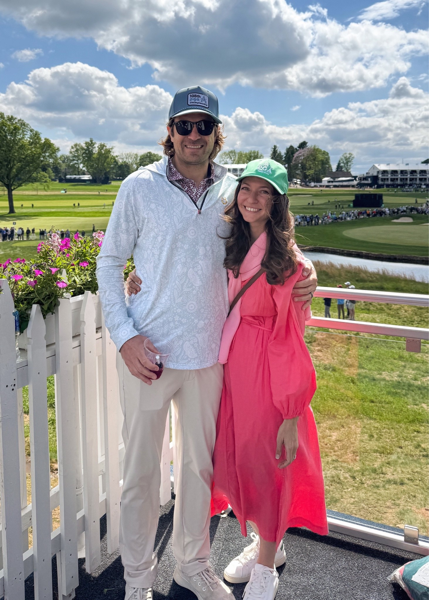Spend the day with me at the @pgachampionship ⛳️ We went last week to the first day @aroniminkgolfclub & had the best time! It was my first experience going to a professional golf event & I loved it! I wore this old coral @xirena dress but linked a few similar ones & more looks to wear to the club. If you haven’t seen it already, check out my new link in bio (@coreli.ai) to finally see all of my links in one place!