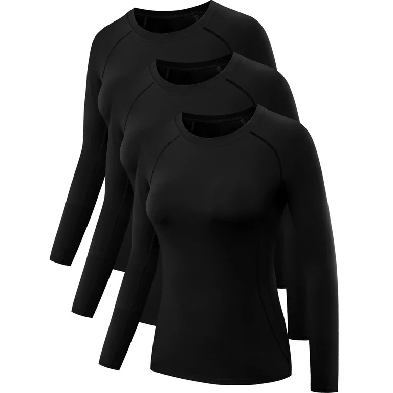 NELEUS Womens Athletic Compression Long Sleeve Yoga T Shirt Dry Fit 3 Pack,Black,US Size M - Walm... | Walmart (US)