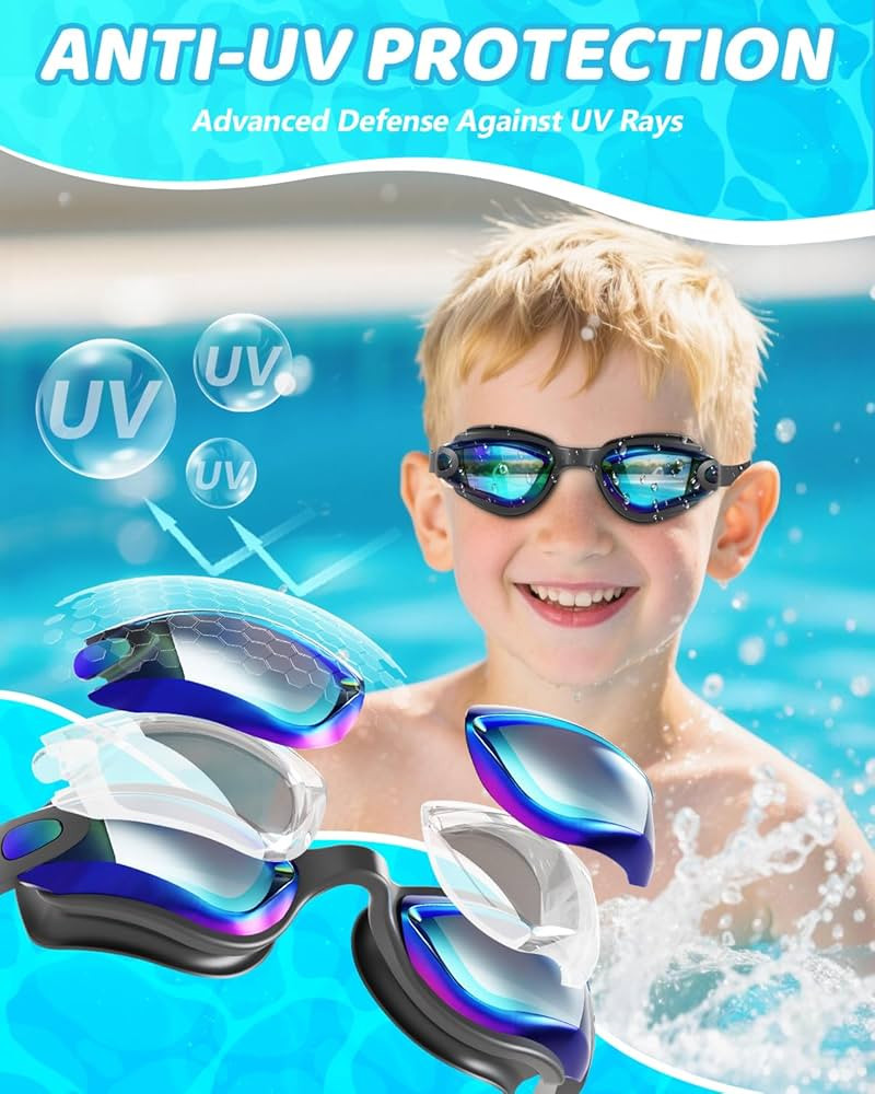 Aegend Swim Goggles for Kids Youth 3-14 Anti-Fog Anti-UV Comfort Fit Goggles for Swimming | Amazon (US)