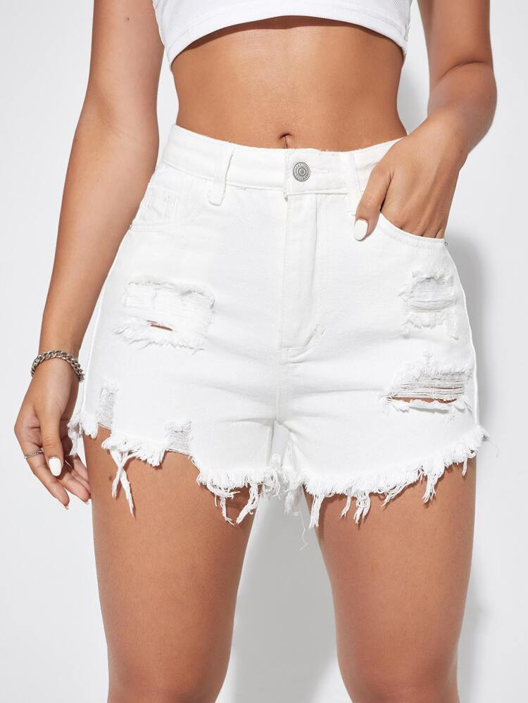 Raw Hem Ripped Denim Shorts
       
              
              $14.99        
    (1000+)
     ... | SHEIN
