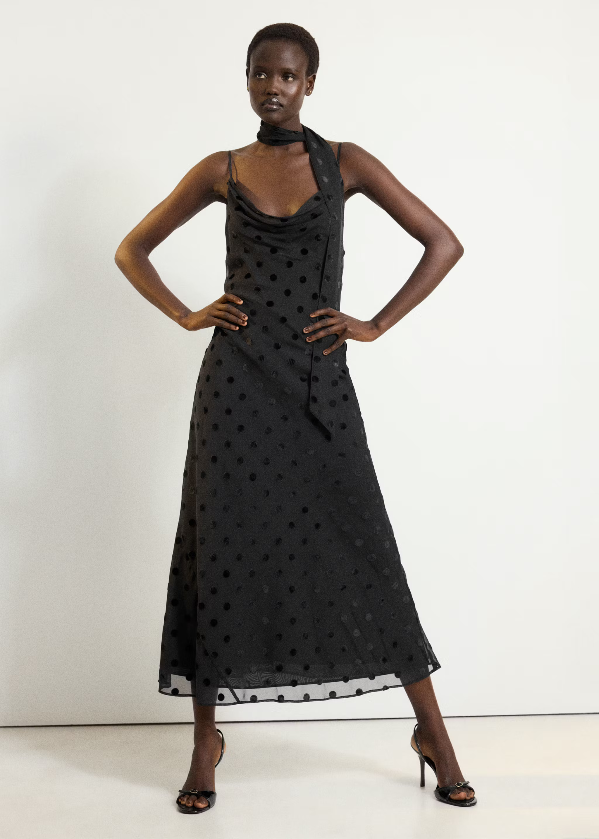 Vestito devoré dettaglio fiocco | Mango EU