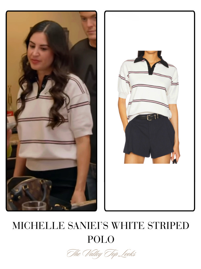 Michelle Saniei's White Striped Polo 

 