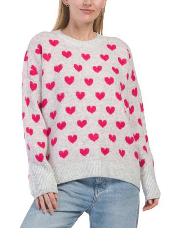 All Over Medium Heart Sweater | TJ Maxx