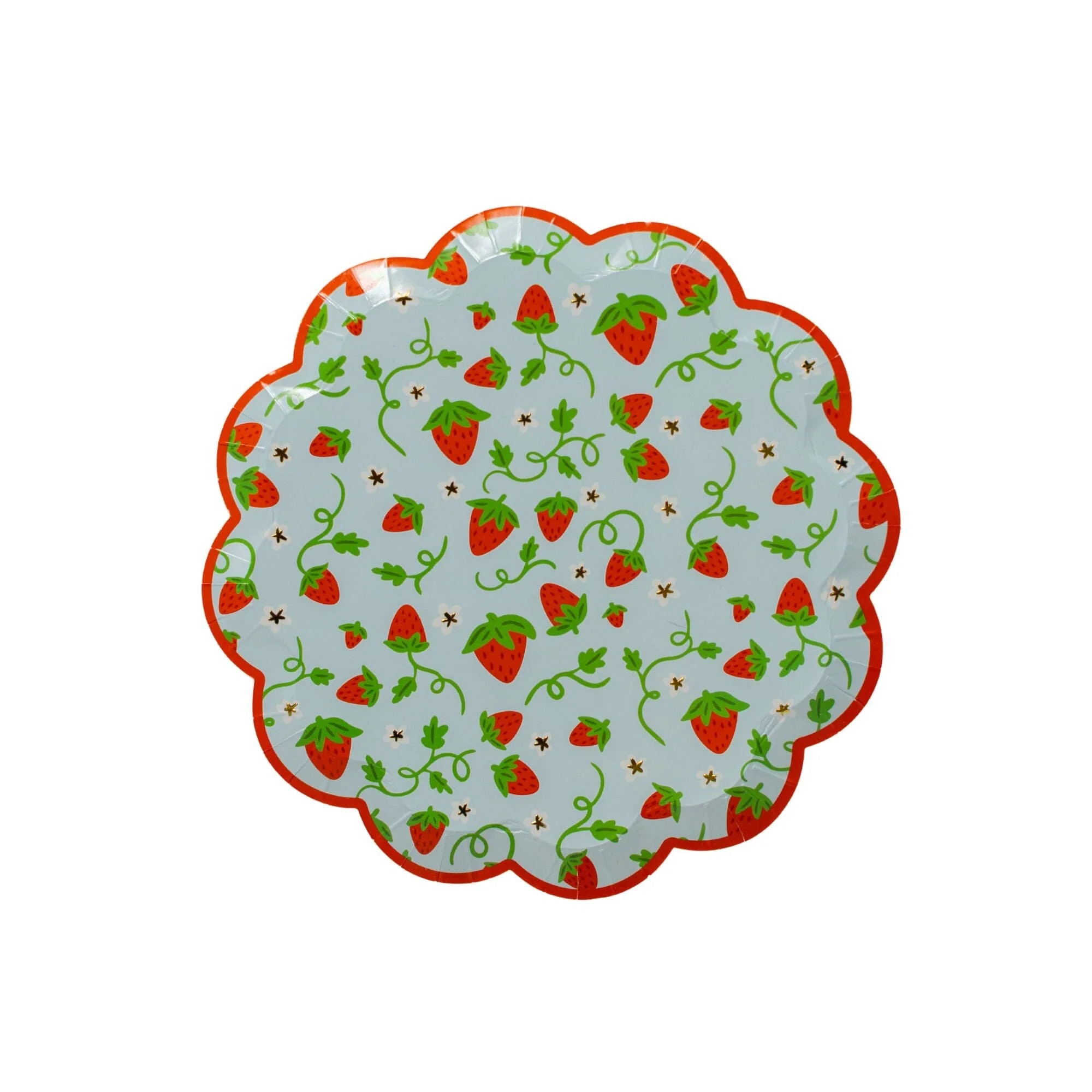 Strawberry Print Picnic Scalloped Small Plates | Shop Sweet Lulu