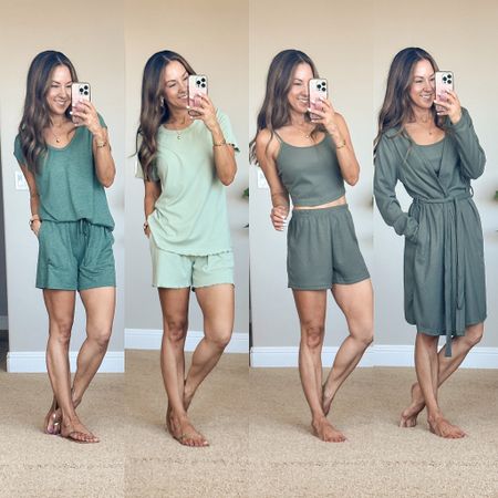 Cozy Loungewear Sets

I am wearing size S in all styles - TTS!

Loungewear  lounge set  pajamas  two piece set  matching set  robe  sandals  casual outfit  summer fashion  EverydayHolly

#LTKover40 #LTKstyletip #LTKSeasonal