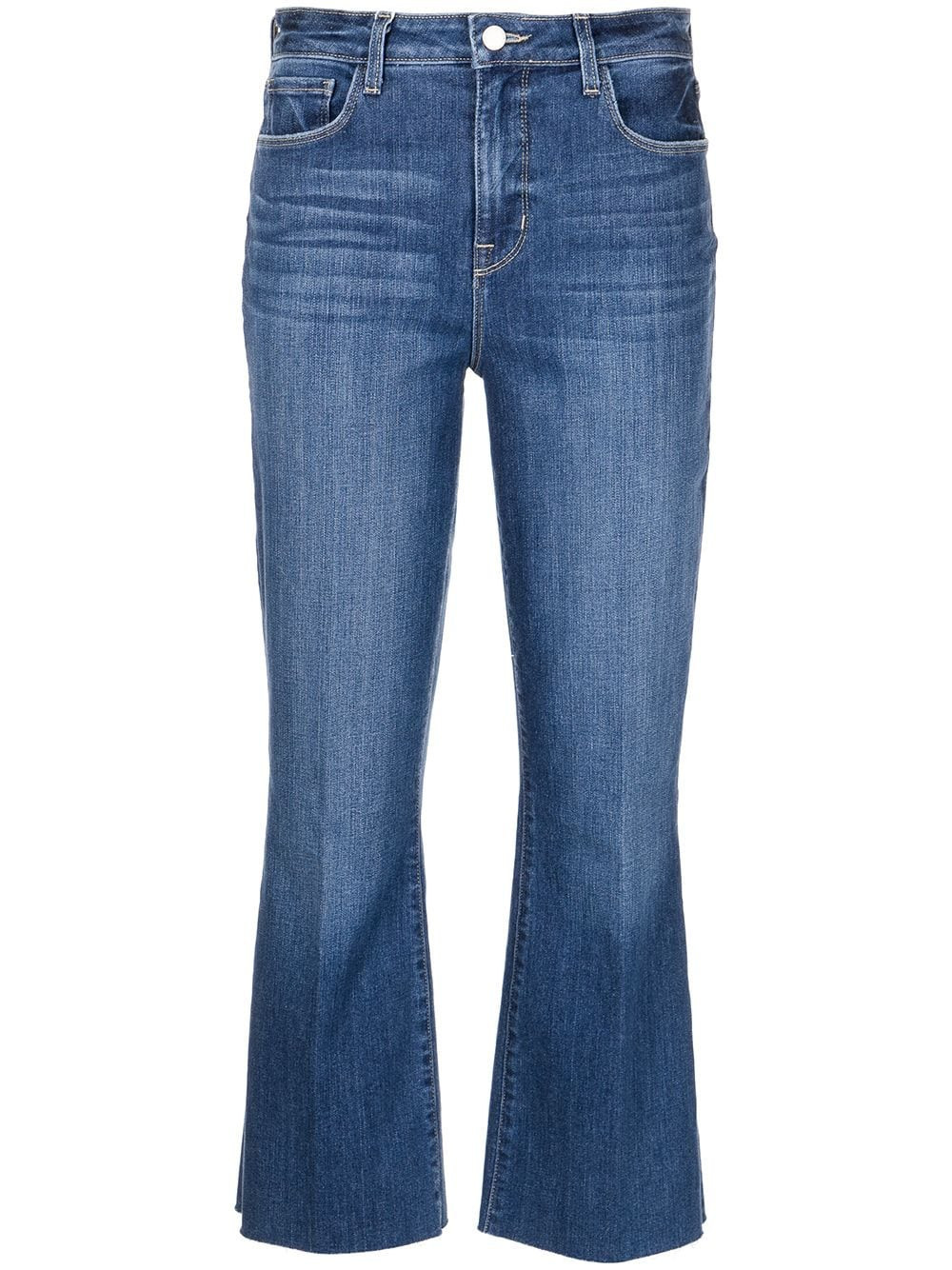L'Agence Kendra cropped flare jeans - Blue | Farfetch Global