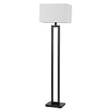 Globe Electric 67046 D'Alessio 58" Floor Lamp, Matte Black, White Linen Shade, On/Off Socket Rota... | Amazon (US)